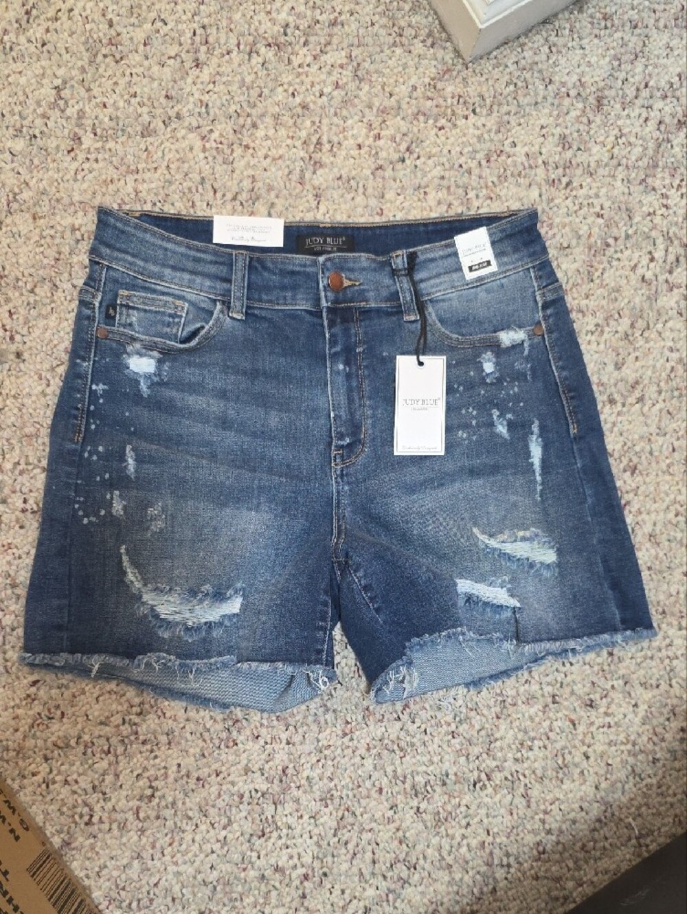 NWT Judy Blue Jeans Bleach Splashed Denim Shorts XL New